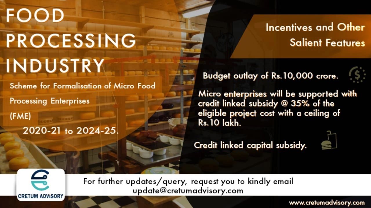 Formalisation of Micro food processing Enterprises (FME)